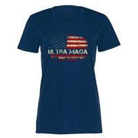 Ultra Maga American Flag Women's Momentum V-Neck T-Shirt