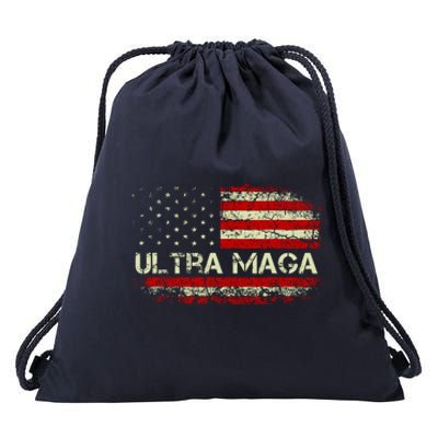 Ultra Maga American Flag Drawstring Bag