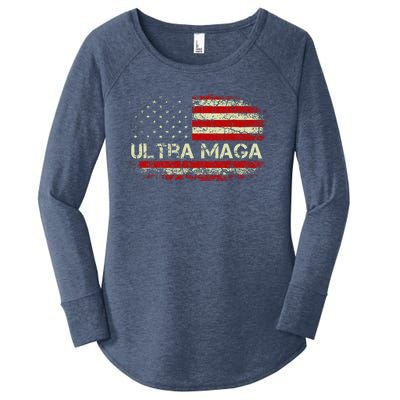 Ultra Maga American Flag Women's Perfect Tri Tunic Long Sleeve Shirt