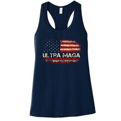 Ultra Maga American Flag Women's Racerback Tank