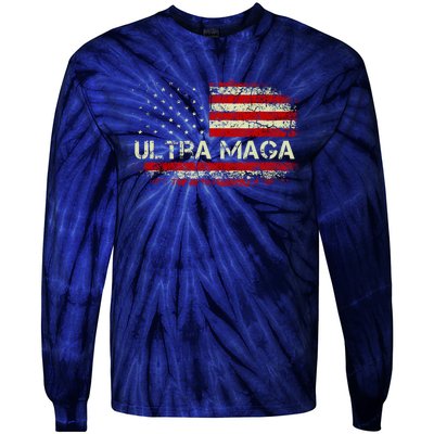 Ultra Maga American Flag Tie-Dye Long Sleeve Shirt