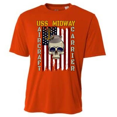 Uss Midway Aircraft Carrier Veterans Day Dad Son Grandpa Gift Cooling Performance Crew T-Shirt