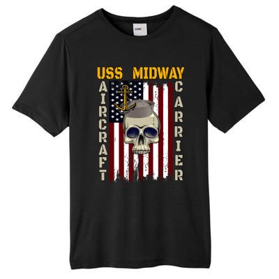 Uss Midway Aircraft Carrier Veterans Day Dad Son Grandpa Gift Tall Fusion ChromaSoft Performance T-Shirt