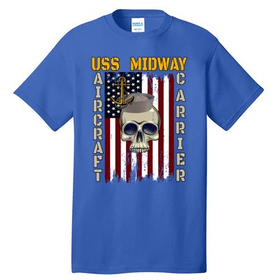 Uss Midway Aircraft Carrier Veterans Day Dad Son Grandpa Gift Tall T-Shirt