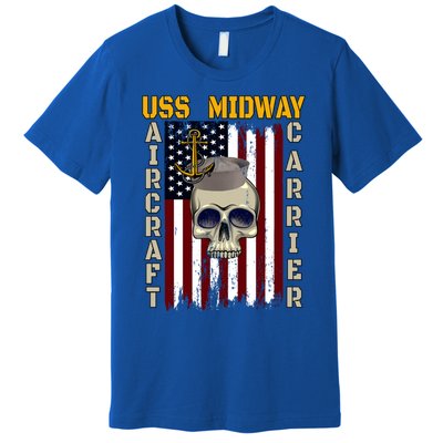 Uss Midway Aircraft Carrier Veterans Day Dad Son Grandpa Gift Premium T-Shirt