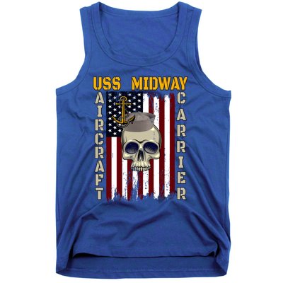 Uss Midway Aircraft Carrier Veterans Day Dad Son Grandpa Gift Tank Top