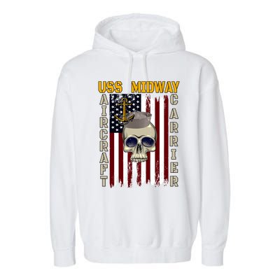 Uss Midway Aircraft Carrier Veterans Day Dad Son Grandpa Gift Garment-Dyed Fleece Hoodie