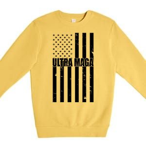 Ultra Maga American Flag Premium Crewneck Sweatshirt