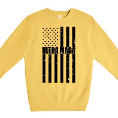 Ultra Maga American Flag Premium Crewneck Sweatshirt