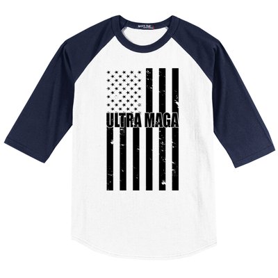 Ultra Maga American Flag Baseball Sleeve Shirt