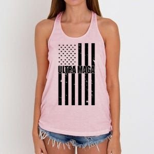 Ultra Maga American Flag Women's Knotted Racerback Tank