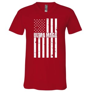 Ultra Maga American Flag V-Neck T-Shirt