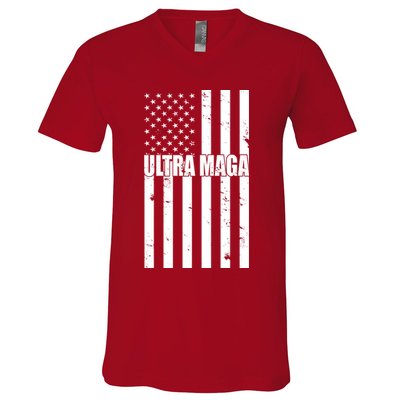 Ultra Maga American Flag V-Neck T-Shirt