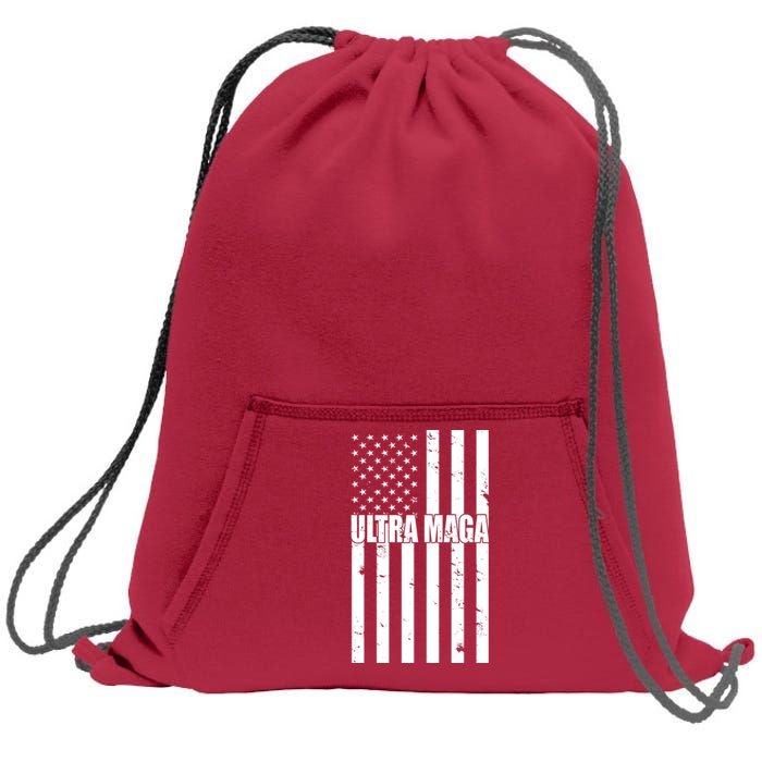 Ultra Maga American Flag Sweatshirt Cinch Pack Bag