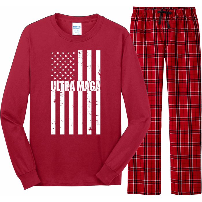 Ultra Maga American Flag Long Sleeve Pajama Set