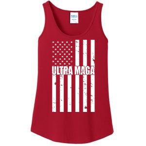 Ultra Maga American Flag Ladies Essential Tank