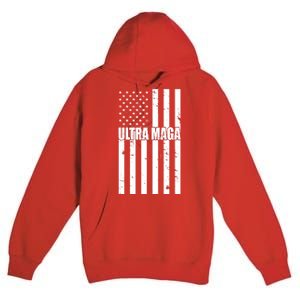 Ultra Maga American Flag Premium Pullover Hoodie