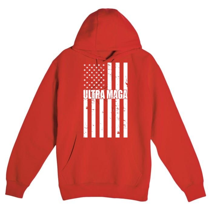 Ultra Maga American Flag Premium Pullover Hoodie