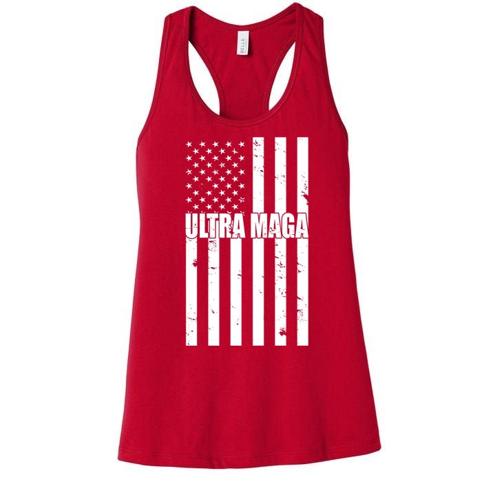 Ultra Maga American Flag Women's Racerback Tank