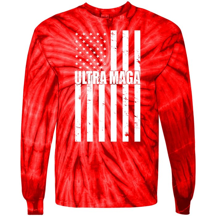 Ultra Maga American Flag Tie-Dye Long Sleeve Shirt