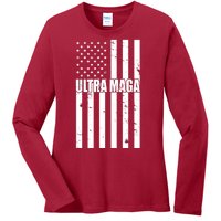 Ultra Maga American Flag Ladies Long Sleeve Shirt