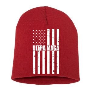 Ultra Maga American Flag Short Acrylic Beanie