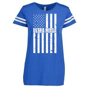 Ultra Maga American Flag Enza Ladies Jersey Football T-Shirt