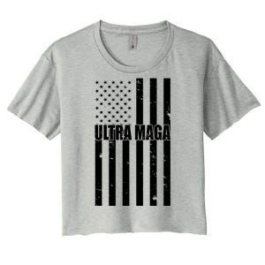 Ultra Maga American Flag Women's Crop Top Tee