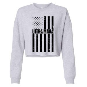 Ultra Maga American Flag Cropped Pullover Crew