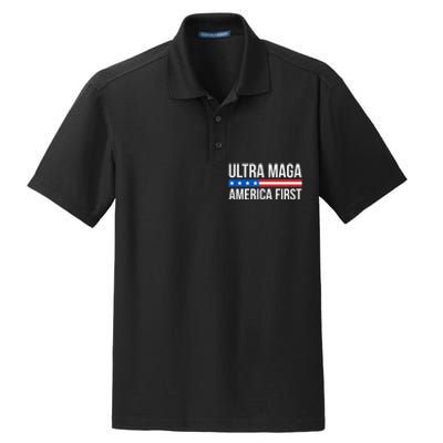 Ultra Maga America First Dry Zone Grid Polo