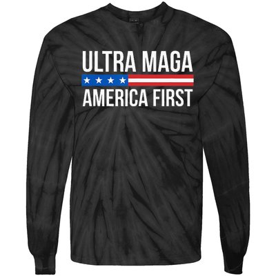 Ultra Maga America First Tie-Dye Long Sleeve Shirt