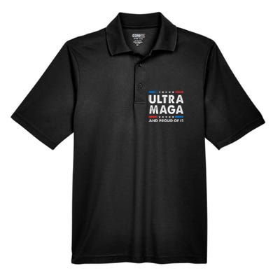 Ultra Maga And Proud Of It Anti Biden Us Flag Pro Trump Men's Origin Performance Pique Polo