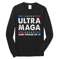 Ultra Maga And Proud Of It Anti Biden Us Flag Pro Trump Long Sleeve Shirt