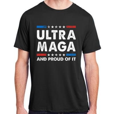 Ultra Maga And Proud Of It Anti Biden Us Flag Pro Trump Adult ChromaSoft Performance T-Shirt