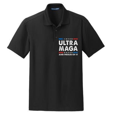 Ultra Maga And Proud Of It Anti Biden Us Flag Pro Trump Dry Zone Grid Polo