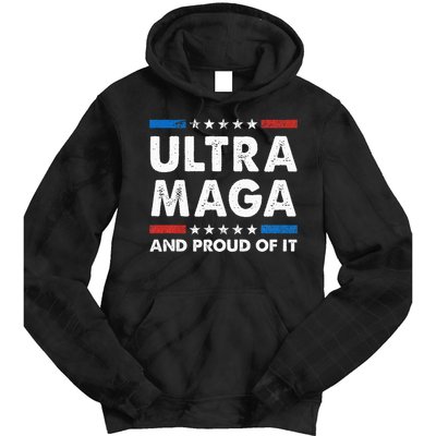 Ultra Maga And Proud Of It Anti Biden Us Flag Pro Trump Tie Dye Hoodie