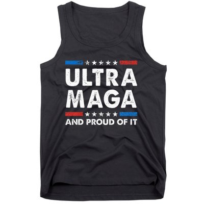 Ultra Maga And Proud Of It Anti Biden Us Flag Pro Trump Tank Top