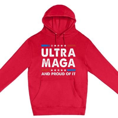 Ultra Maga And Proud Of It Anti Biden Us Flag Pro Trump Premium Pullover Hoodie