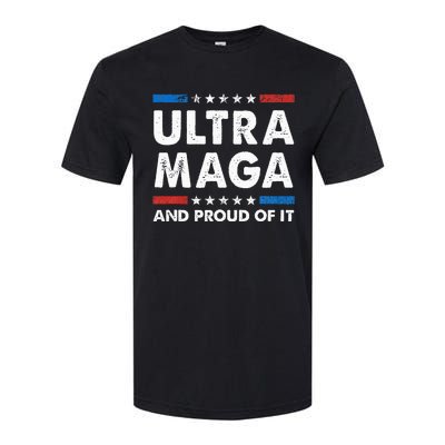 Ultra Maga And Proud Of It Anti Biden Us Flag Pro Trump Softstyle CVC T-Shirt