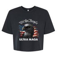 Ultra MAGA American Flag We The People Eagle Bella+Canvas Jersey Crop Tee