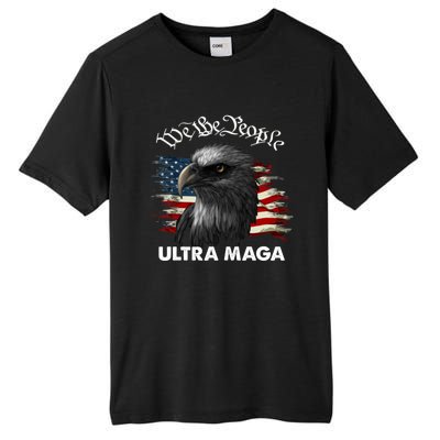 Ultra MAGA American Flag We The People Eagle Tall Fusion ChromaSoft Performance T-Shirt