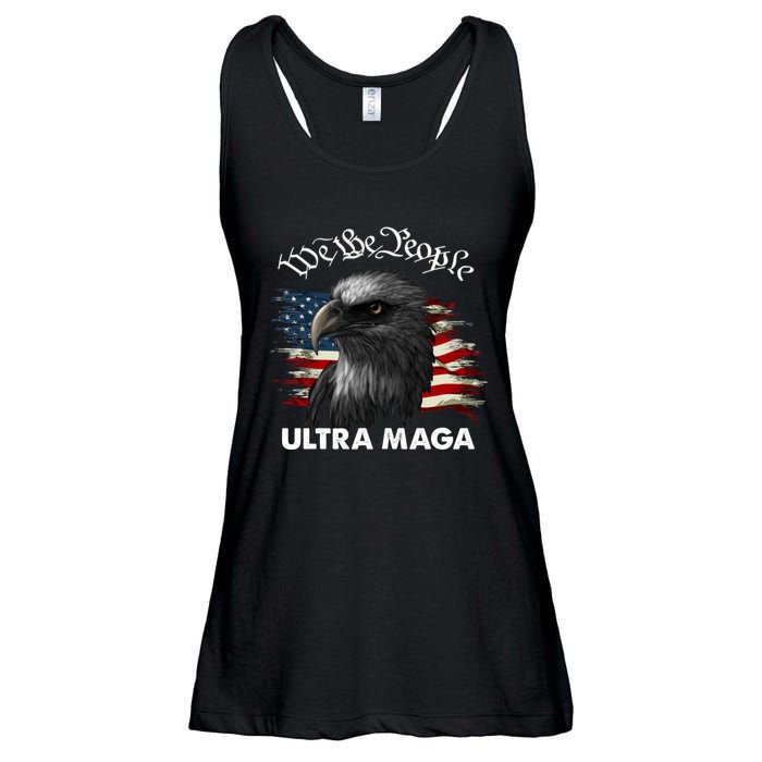 Ultra MAGA American Flag We The People Eagle Ladies Essential Flowy Tank