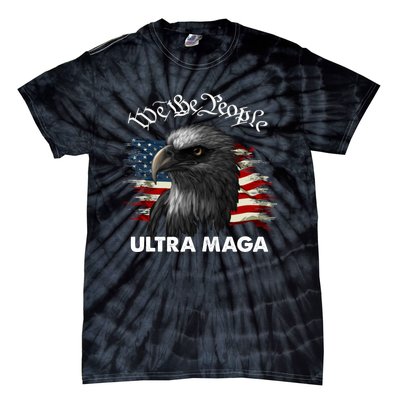 Ultra MAGA American Flag We The People Eagle Tie-Dye T-Shirt