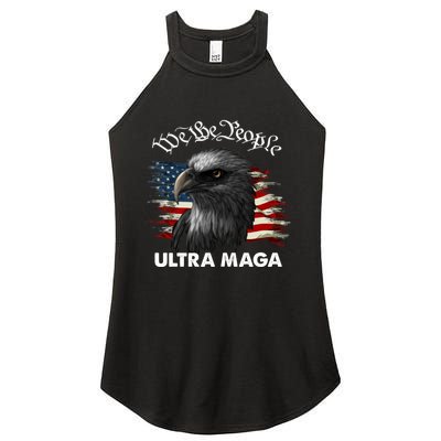 Ultra MAGA American Flag We The People Eagle Women's Perfect Tri Rocker Tank