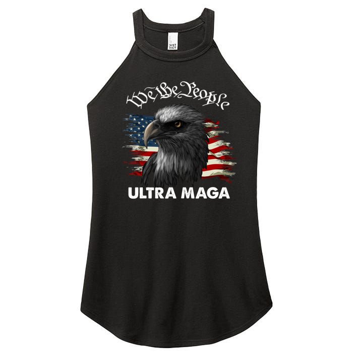 Ultra MAGA American Flag We The People Eagle Women's Perfect Tri Rocker Tank