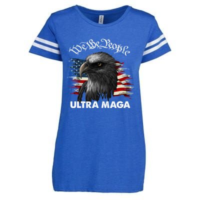 Ultra MAGA American Flag We The People Eagle Enza Ladies Jersey Football T-Shirt