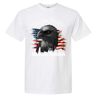 Ultra MAGA American Flag We The People Eagle Garment-Dyed Heavyweight T-Shirt