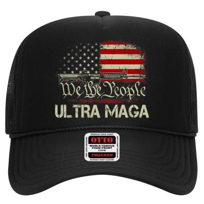 Ultra MAGA American Flag We The People 1776 High Crown Mesh Back Trucker Hat