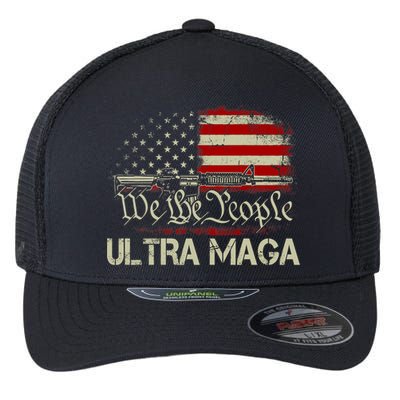 Ultra MAGA American Flag We The People 1776 Flexfit Unipanel Trucker Cap