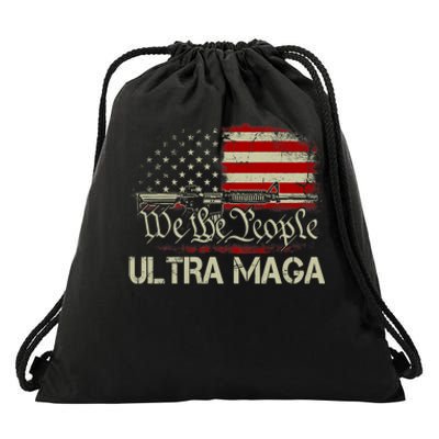 Ultra MAGA American Flag We The People 1776 Drawstring Bag